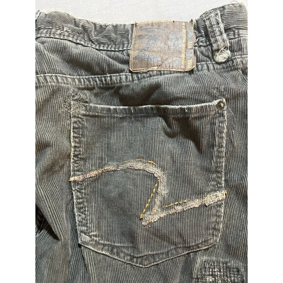 Z‎ BRAND Corduroy Pants Mens 36x30 Green Pocketed Belted Zip Patched. - Picture 4 of 12